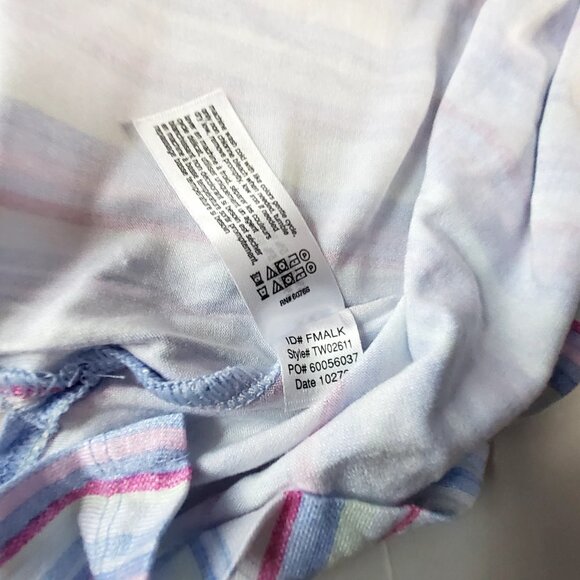 Tommy Bahama Womens Size XL Short Sleeve Cotton Pajama Set Striped Blue/Pink - Picture 7 of 16
